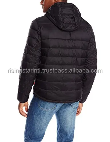 
custom design coat down jacket warm hoods windbreaker thick zipper winter windproof hooded puffer padding jacket men 