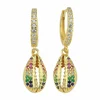 LOZRUNVE Luxury Silver 925 Colorful CZ Rainbow Shell Earring 2019