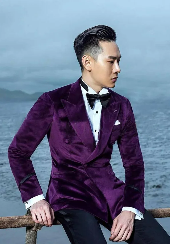 purple velvet pants mens