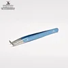 Eyelash Extension Tweezers L Type Volume 11 cm Metallic Sky Blue Finish Tip View