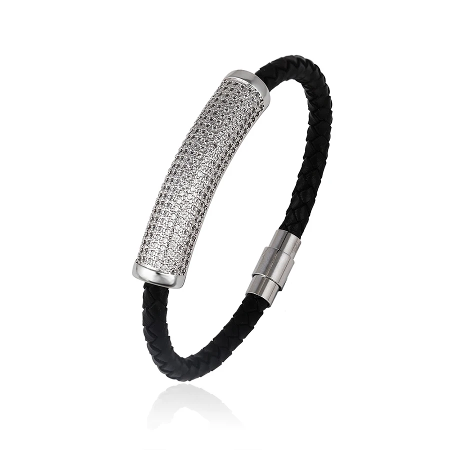 

bangle-84-wholesale silver color jewelry leather ladies bangles