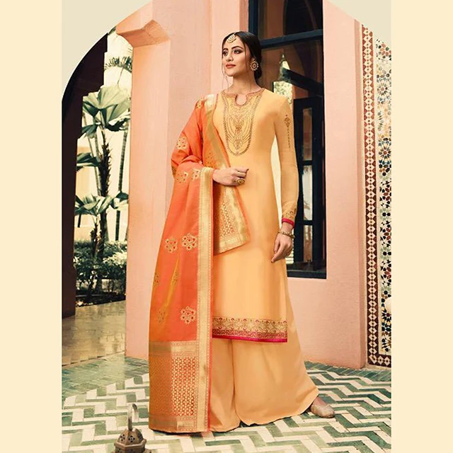 designer suits with banarasi dupatta