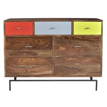 Indian Industrial Handmade Wooden Chest Of Drawers Living Room