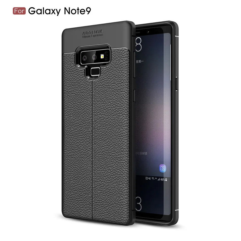 

Premium Litchi Leather Pattern TPU Back Cover Case For Samsung Galaxy Note 9