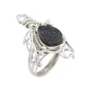 Improved wholesale 925 sterling silver druzy gemstone ring