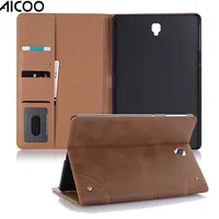 

AICOO Elegant Retro Premium Book Style PU Leather Folio Flip Smart Cover Wallet Credit Card Slot Flip Stand Tab S Case for iPad