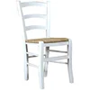 Solid beech wood white lacquered finish chair. Made in Italy