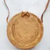 Small and cute round rattan basket bag straw bag with lining straw bag