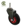 CCE Caster 3 inch Black Silent Polyurethane Threaded Stem Caster Wheel