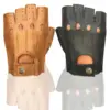 Prime Soft Leather Half Finger Driving Gloves Motorbike Driver Finger less 314 Best Quality By Taidoc