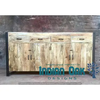 Industrial Storage Cabinet Wooden And Iron Living Room Furniture