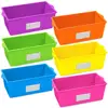 Factory Direct Sale Durable Neon Help-Yourself Book Bins Wholesale Multi-purpose Stackable Tubs Heavy Duty Plastic Storage Boxes