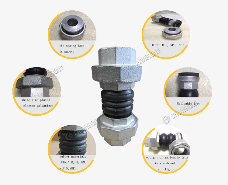 Rubber expansion joint flexible union type coupling pipe fittings