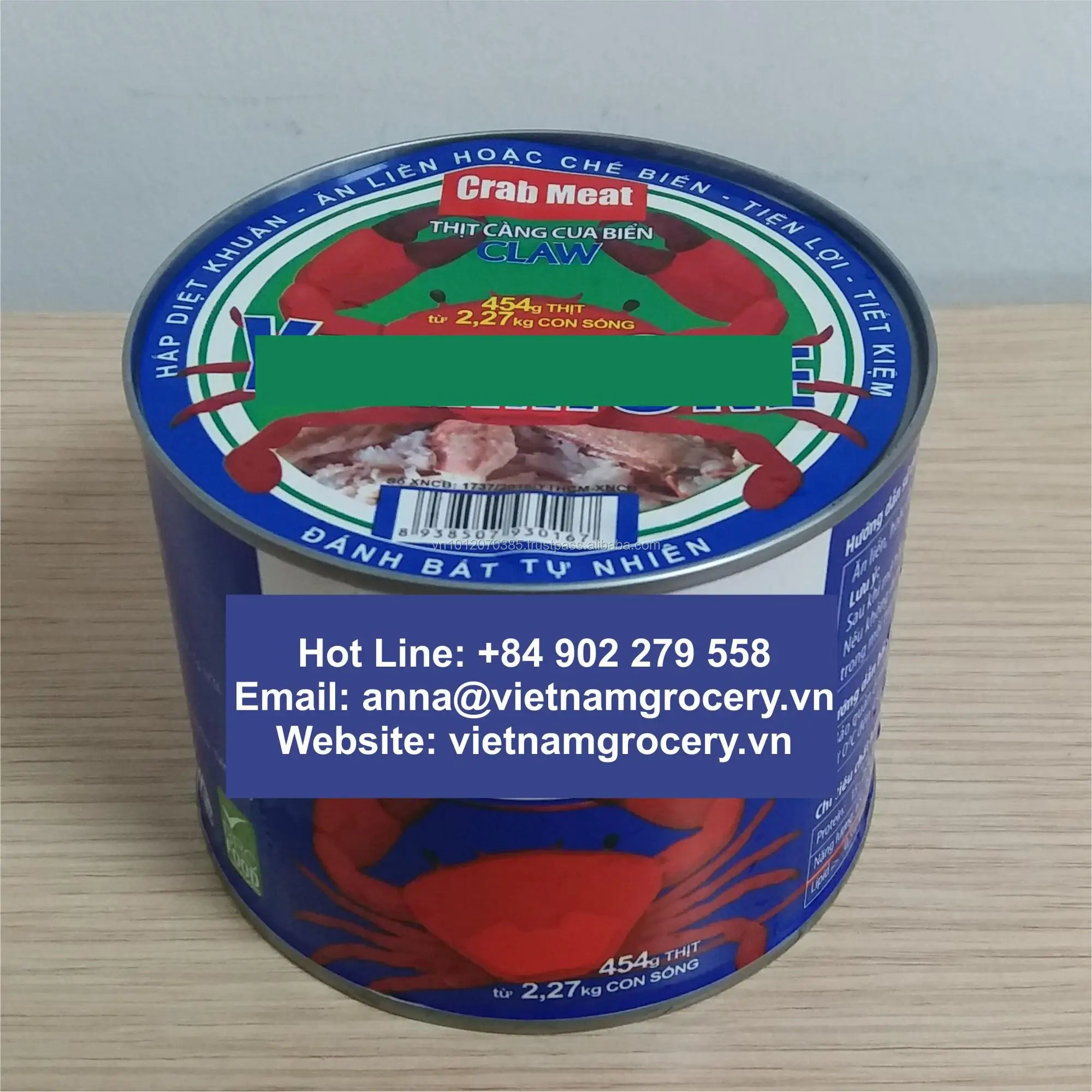 Natural Pasteurized Canned Crab Meat From Vietnam 454gr Good Price