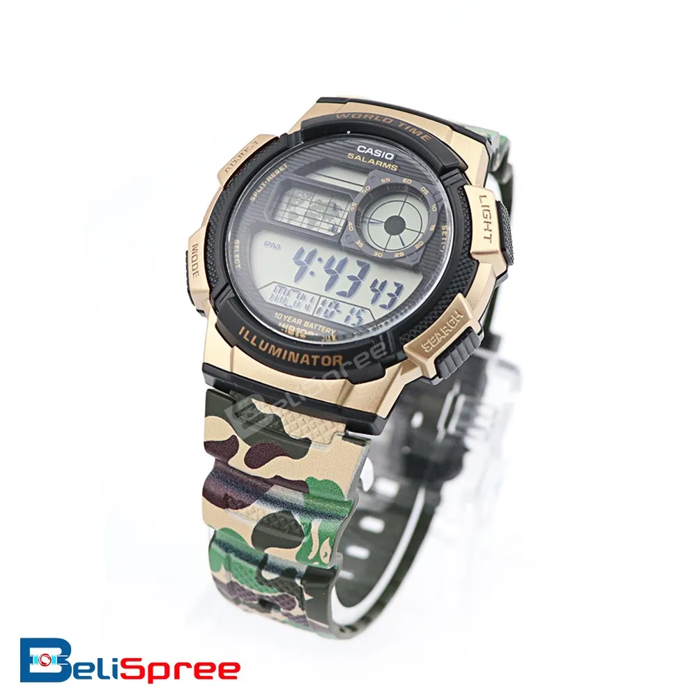 casio army green watch