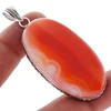 Beautiful orange slice agate unique design silver plated for wholesale making jewelry