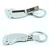 metal usb with key ring foot shape usb laser engraved logo high speed chipset supported window & Mac system