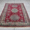 medium size Persian red color hand knotted vintage rug, red and beige color persian design rug, floral rug