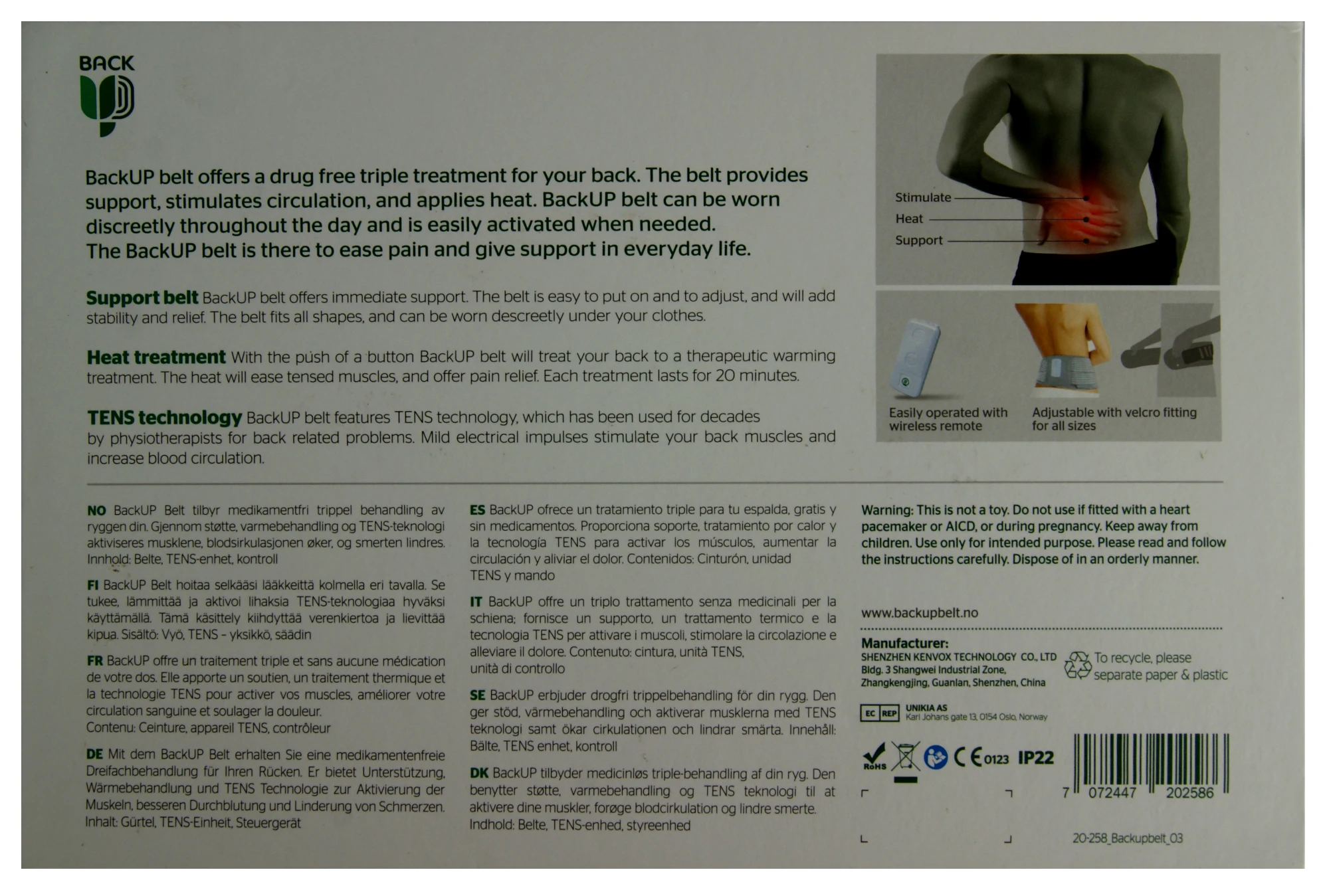 
EXPAIN Back Pain Belt,Triple Treatment:LowHeat,TENS&Support For Lower Back Pain 