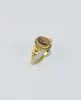 Elegant Fashion Tiger Eye 925 Solid Sterling Silver 24k Gold Overlay Jewellery Ring