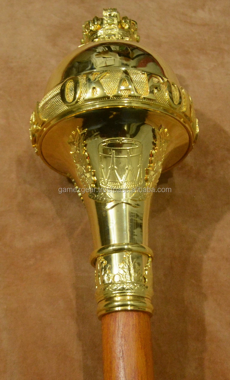 Big Crown Mace Poles,Drum Major Mace Poles,Ceremonial Mace Poles