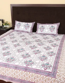 Multicolor Hand Block Printed Cotton Hotel Bedding Double Pillow