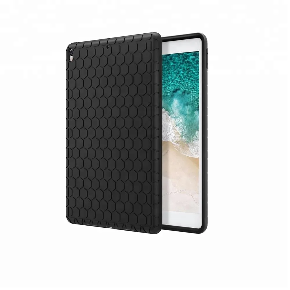 

MoKo Honey Comb Series Kids Friendly Light Weight Shock Proof Soft Silicone Back Cover for iPad Pro 10.5 Inch, Blue/balck