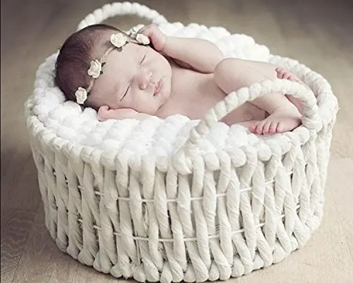 newborn baby in basket