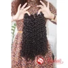 SUPER double drawn thin hair/machine weft straight, wave, curly super hair curly double human hair extension 30 inch