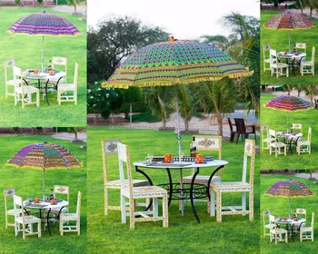 Garden Umbrellas Outdoor Patios Hand Embroidery Rajasthani Indian