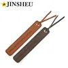 custom embossed logo wedding souvenir leatherette bookmark