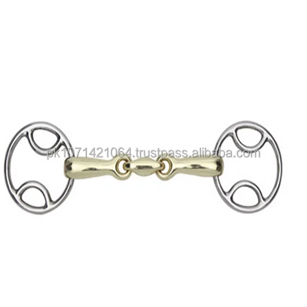 HORSE BIT EGGBUTT SNAFFLE GERMAN SILVER WITH COPPER RING LOZENGE ALL SIZE
