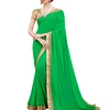 Have Fresh And Pretty Look Always When You Wear Green Color Saree.