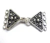 Oxidized Silver Plated Trillion shape Multi Strand Clasp