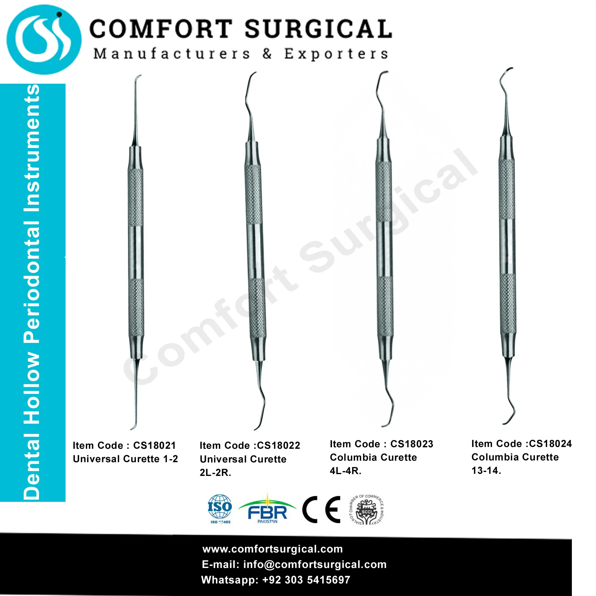 Dental Periodontal Gracey Curette Titanium Coated Universal Curette 12