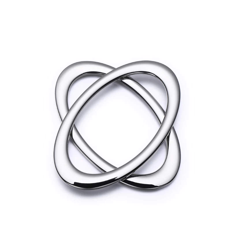 Large shiny silver oval ring metal buckles for bags