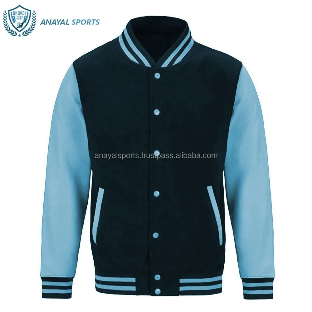 Custom Team Sports Jacket White/blue Warriors Starter Men's Varsity