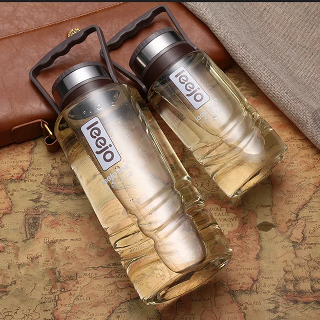 Leejo 2016 New 1 Liter 1.5 Liter 2 Liter Large Capacity Plastic Drinks Water Bottle With Handle