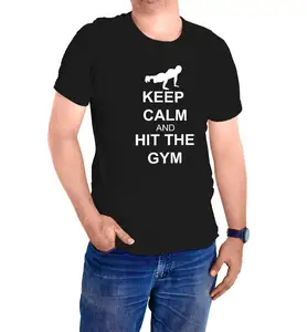[custom designed] gym quotes - hit the gym - mens black t-shirt