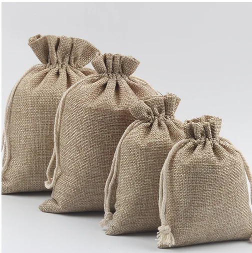 

wholesale linen jute gift pouch bags with logo, According customer