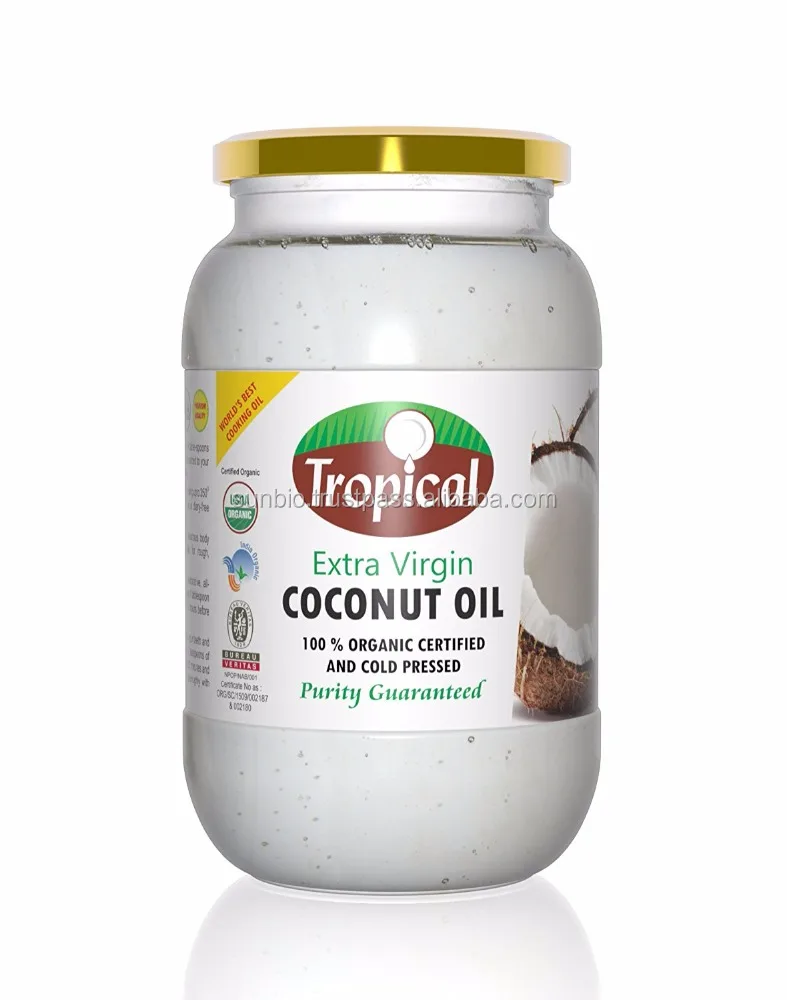 
ORGANIC USDA COLD PRESSED EXTRA VIRGIN COCONUT OIL IN 1000 ML GLASS JARS 