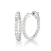 Sparkling 14 k Hoop Earrings, Natural 1 carat wight Diamonds In Out (0.65 inch)
