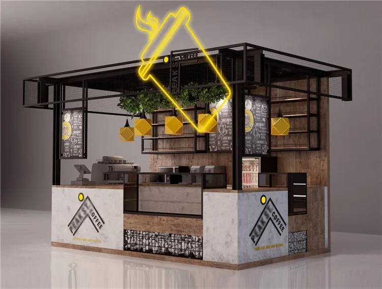 Einzelhandel Kleine Kaffee Kiosk Design Container 3d Max Kaffee Shop