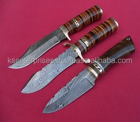 
Damascus Steel Handmade Hunting Bowie Knives 