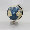 Plastic mini world globe with square aluminium base