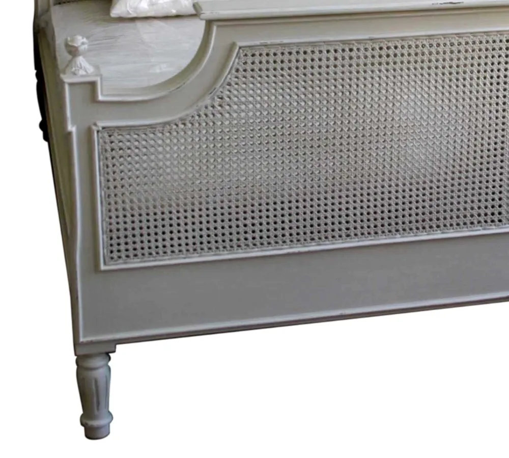 French Furniture Painted Mahogany Rattan bed jepara furniture indonesia., View French