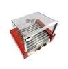 Hot sale CE certificate automatic 11 roller hot dog grill / sausage maker machine with glass cover WY-011