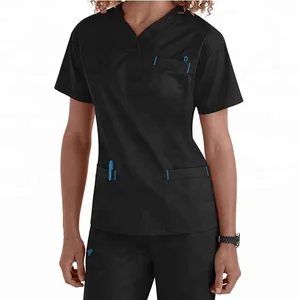 Solid Fashionable Medical Tunic Scrub Top Solid Fashionable Medical Tunic Scrub Top