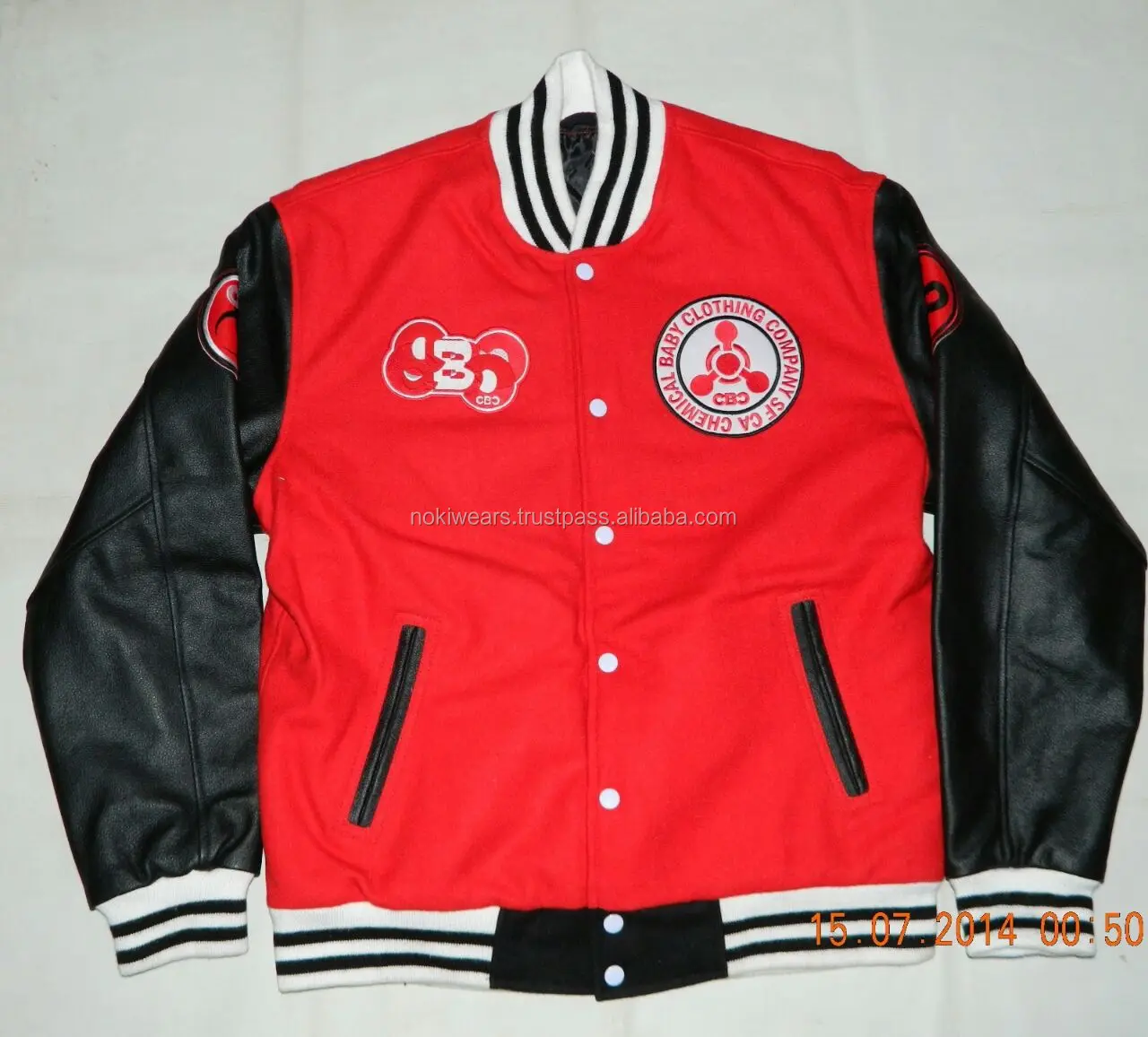 Slim Fit Custom Design Varsity Jacket With Synthetic Leather Sleeves ...