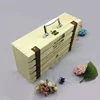 Natural Pine Wood Unfinished wooden crafts wine gift box with Slide Lids